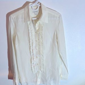 Off White Beautiful Banana Republic Tuxedo Style Blouses, Size Medium